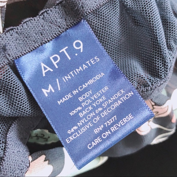 Apt. 9 Intimate Lingerie Lace Trim Sheer Floral Sleepwear Size M, New - Picture 8 of 10